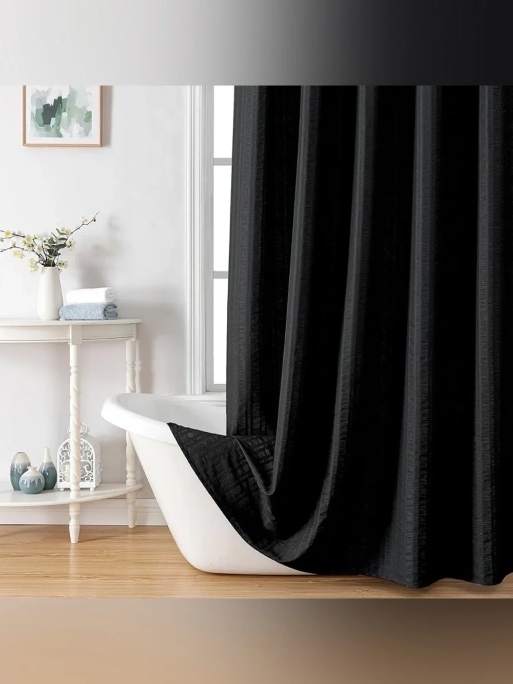 Aiyufeng Moga 3D Embossed Waterproof Fabric Shower Curtain Hotel Quality